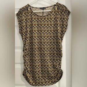 Chic Black and Gold Geometric Blouse